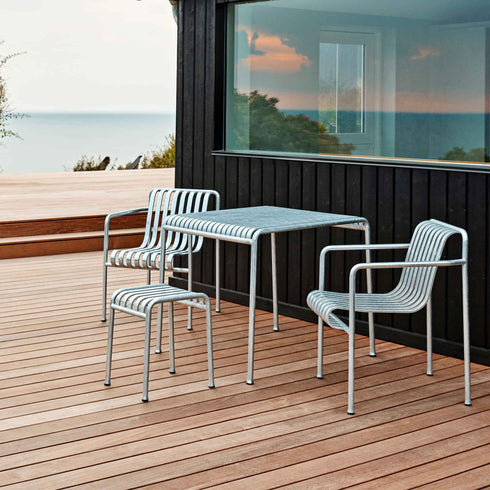 Palissade Garden Table Hot Galvanized 82.5x90cm